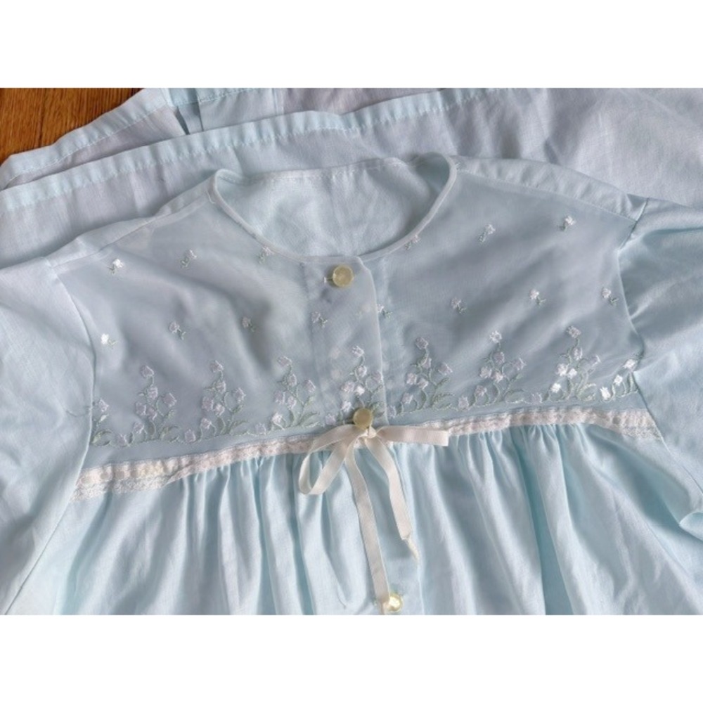 Vintage light blue nightgown housecoat robe Gaymode JcPenney size L